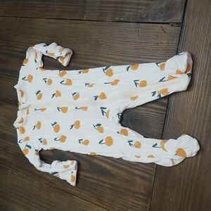 SpearmintLOVE Orange Fruit Citrus Bamboo Footed Pajamas Size 3-6 Months